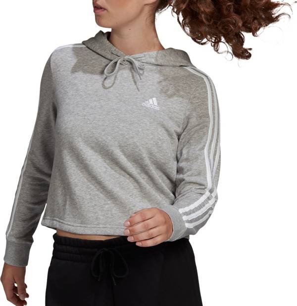 adidas Women's Essentials 3-Stripes Cropped Hoodie