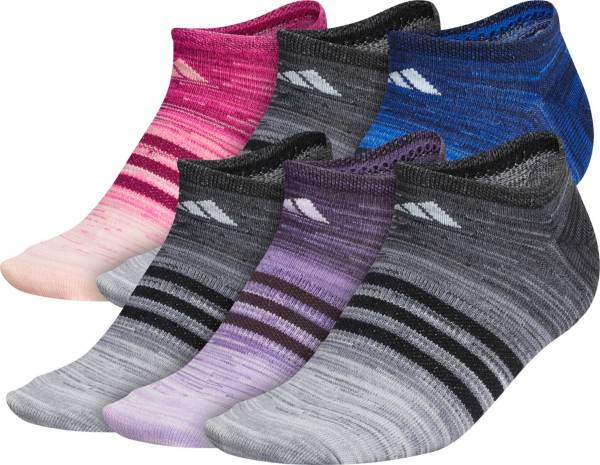 adidas Women's Superlite Multi Space Dye No Show Socks – 6 Pack