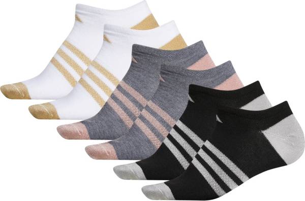 adidas Women's Superlite Shine No Show Socks – 6 Pack