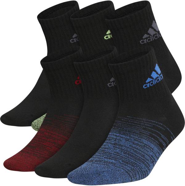 adidas Youth Superlite Badge of Sport Quarter Socks 6 Pack