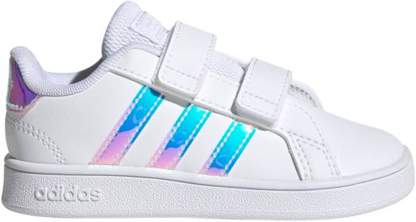 adidas Toddler Grand Court Sparkle Strap Shoes