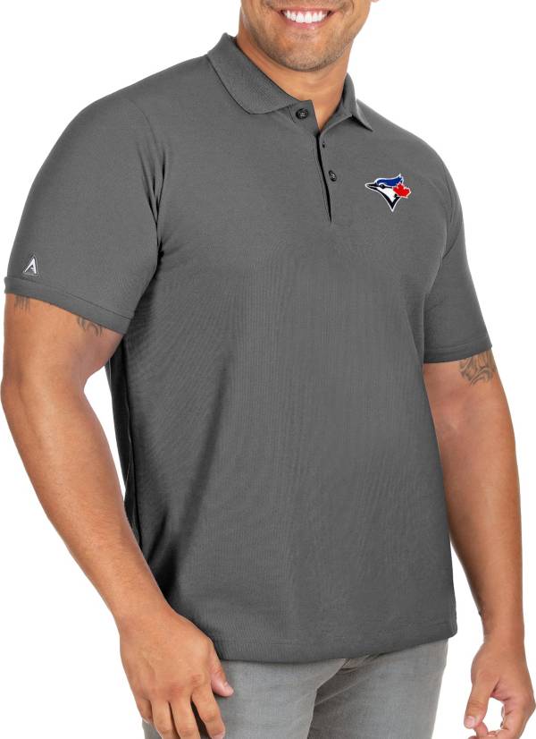 Antigua Men's Tall Toronto Blue Jays Grey Legacy Pique Polo