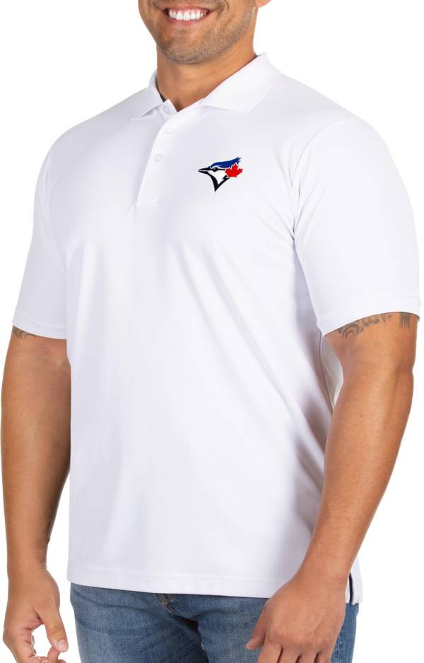 Antigua Men's Tall Toronto Blue Jays White Legacy Pique Polo