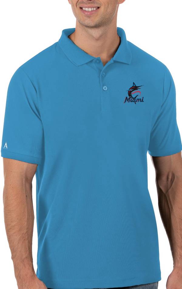 Antigua Men's Miami Marlins Blue Legacy Polo