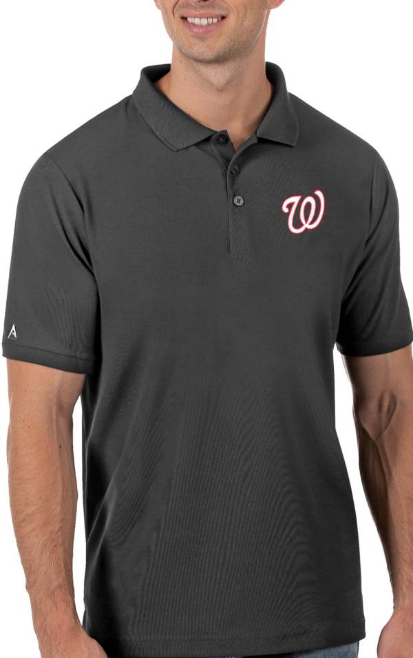 Antigua Men's Washington Nationals Gray Legacy Polo