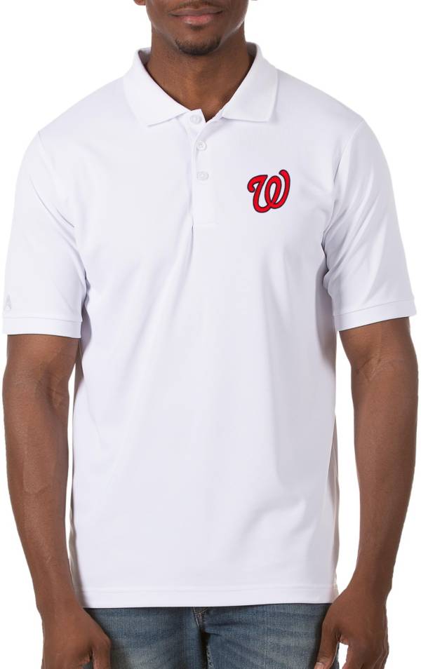 Antigua Men's Washington Nationals White Legacy Polo