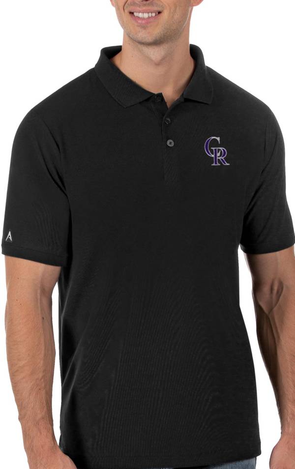 Antigua Men's Colorado Rockies Black Legacy Polo