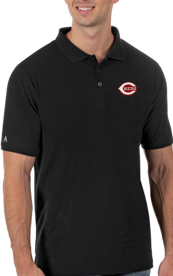 Antigua Men's Cincinnati Reds Black Legacy Polo