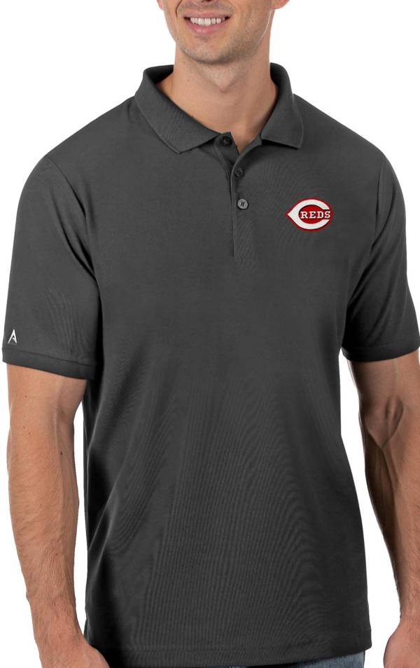 Antigua Men's Cincinnati Reds Gray Legacy Polo