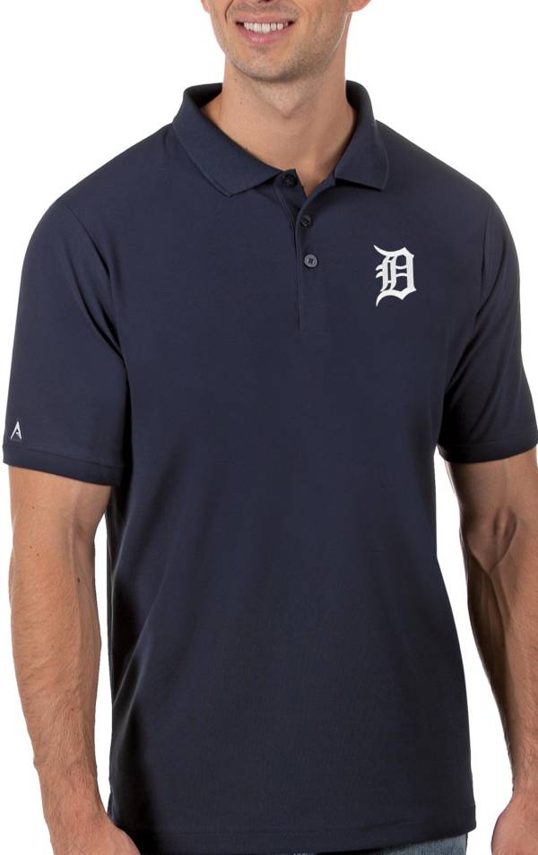 Antigua Men's Detroit Tigers Navy Legacy Polo