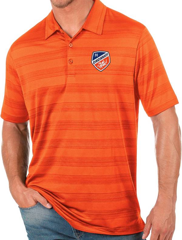 Antigua Men's FC Cincinnati Orange Compass Polo