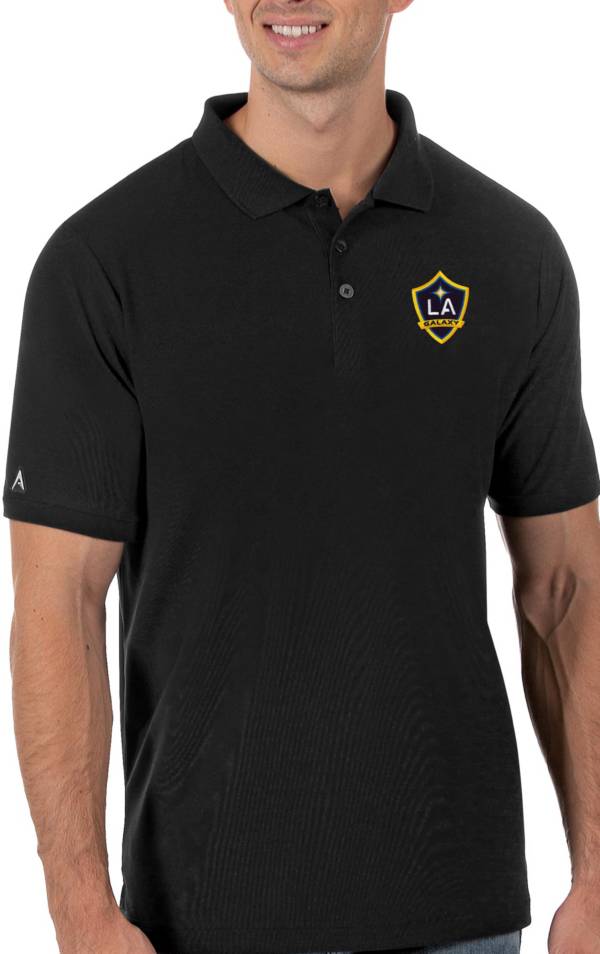 Antigua Men's Los Angeles Galaxy Black Legacy Pique Polo