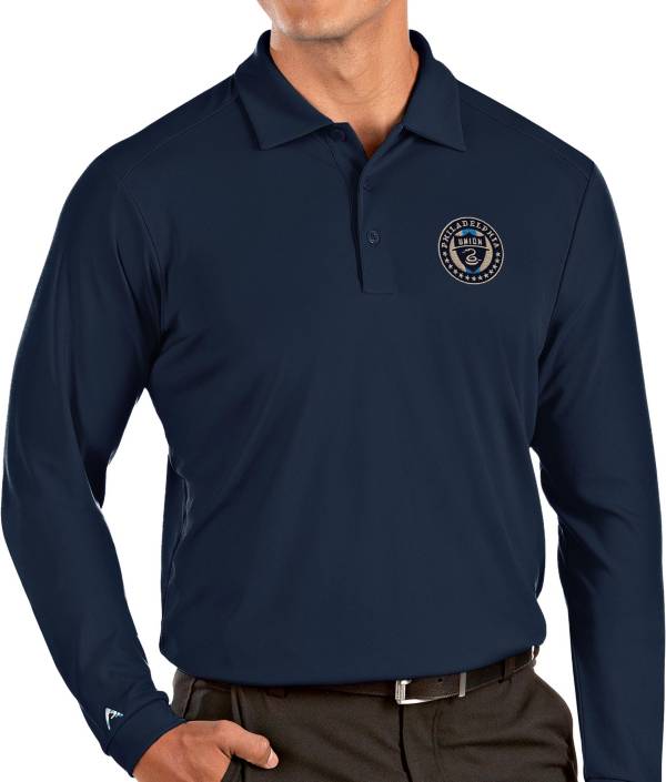 Antigua Men's Philadelphia Union Navy Tribute Long Sleeve Performance Polo