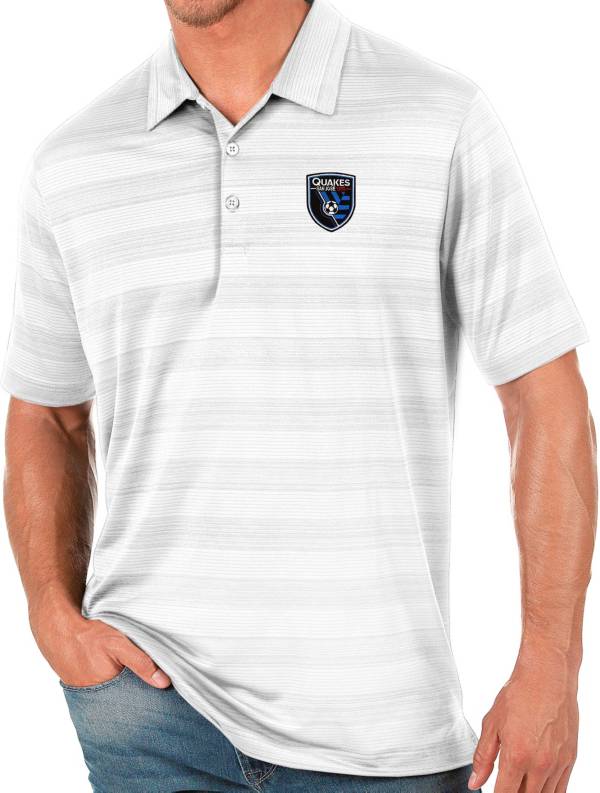 Antigua Men's San Jose Earthquakes White Compass Polo