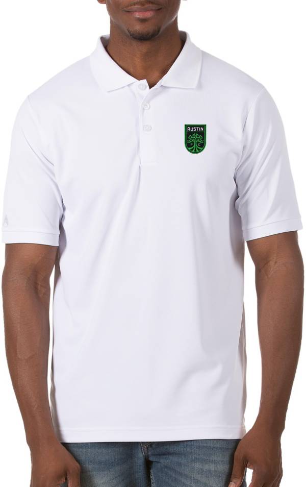 Antigua Men's Austin FC White Legacy Pique Polo