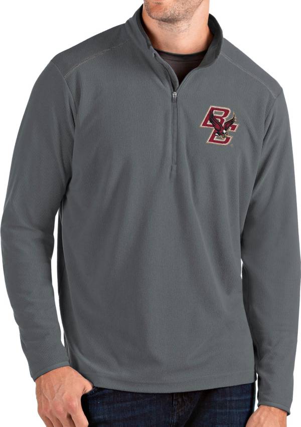 Antigua Men's Boston College Eagles Grey Glacier Quarter-Zip Shirt product image
