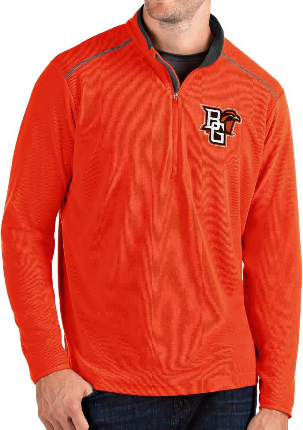 Antigua Men's Bowling Green Falcons Orange Glacier Quarter-Zip Shirt product image