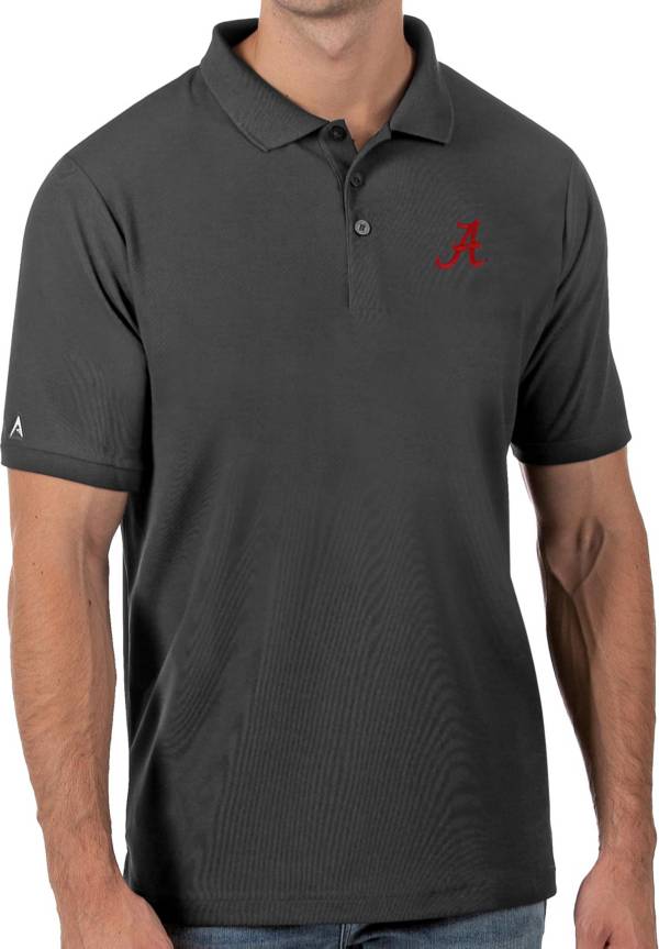 Antigua Men's Alabama Crimson Tide Grey Legacy Pique Polo