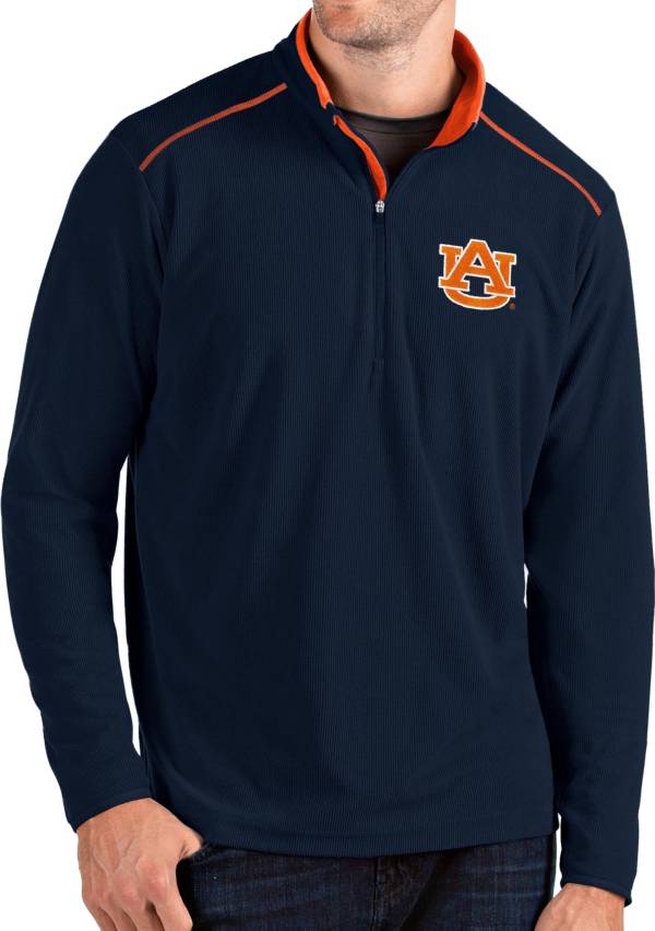 Antigua Men's Auburn Tigers Blue Glacier Quarter-Zip Shirt