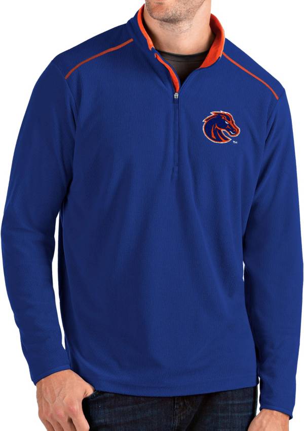 Antigua Men's Boise State Broncos Blue Glacier Quarter-Zip Shirt