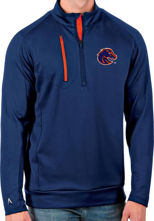 Antigua Men's Boise State Broncos Blue Generation Half-Zip Pullover Shirt