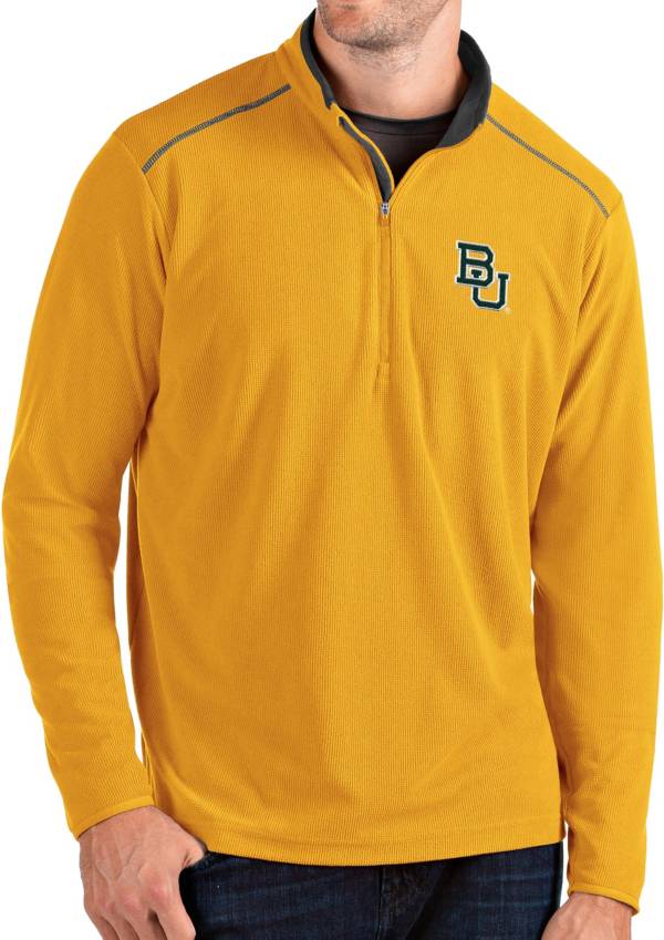 Antigua Men's Baylor Bears Gold Glacier Quarter-Zip Shirt