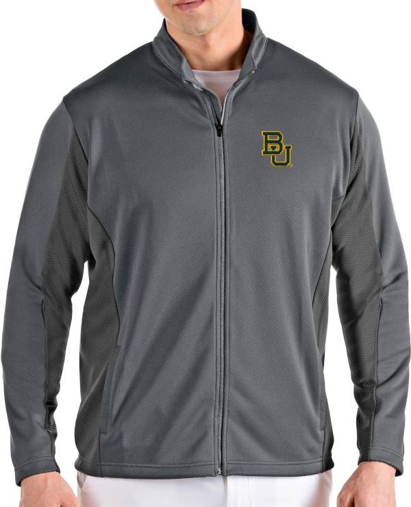 Antigua Men's Baylor Bears Grey Passage Full-Zip Jacket