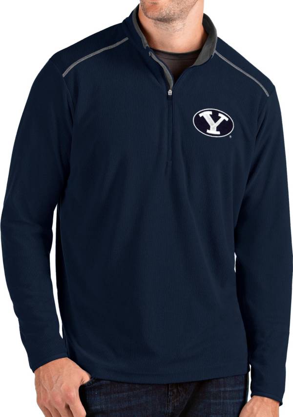 Antigua Men's BYU Cougars Blue Glacier Quarter-Zip Shirt