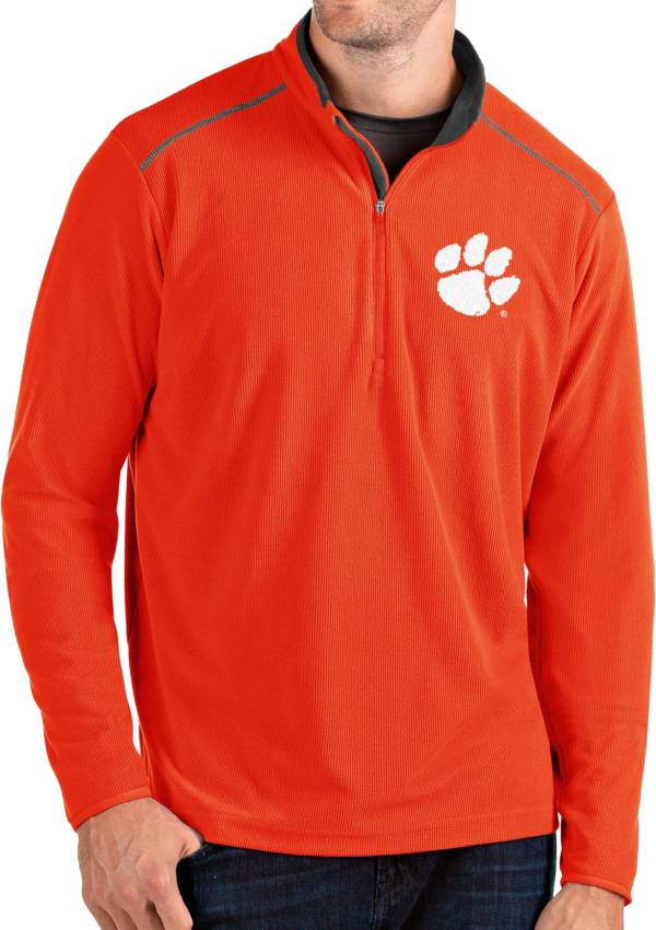 Antigua Men's Clemson Tigers Orange Glacier Quarter-Zip Shirt