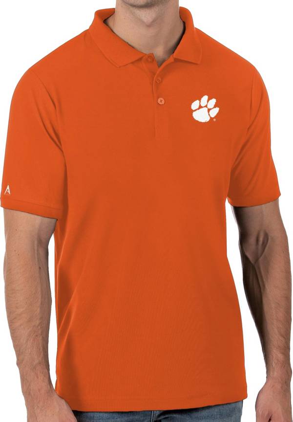 Antigua Men's Clemson Tigers Orange Legacy Pique Polo