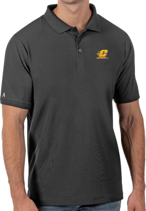 Antigua Men's Central Michigan Chippewas Grey Legacy Pique Polo product image