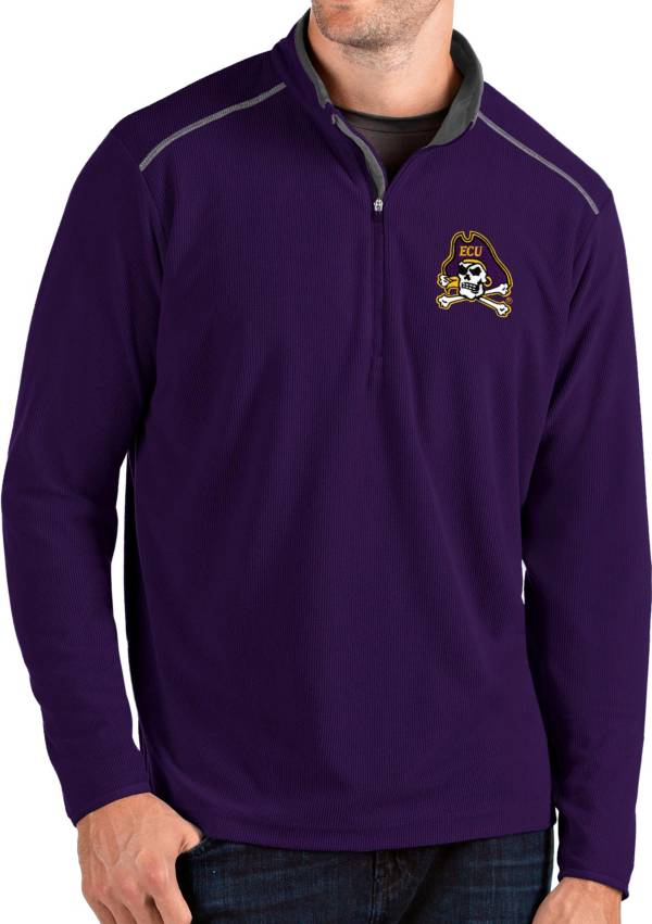 Antigua Men's East Carolina Pirates Purple Glacier Quarter-Zip Shirt