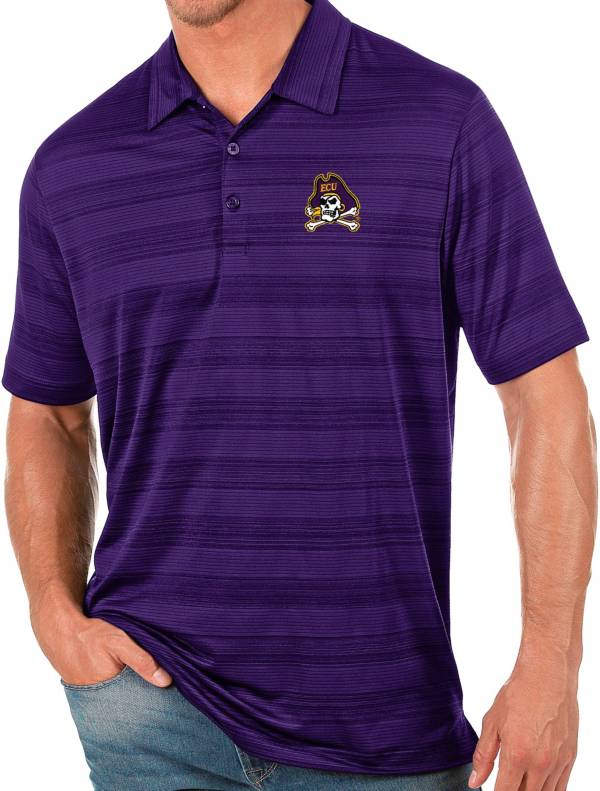 Antigua Men's East Carolina Pirates Purple Compass Polo