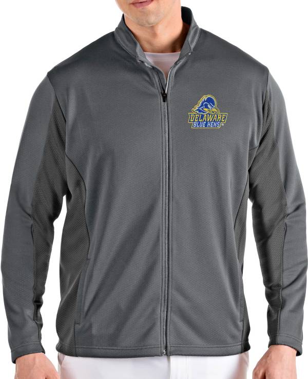 Antigua Men's Delaware Fightin' Blue Hens Grey Passage Full-Zip Jacket