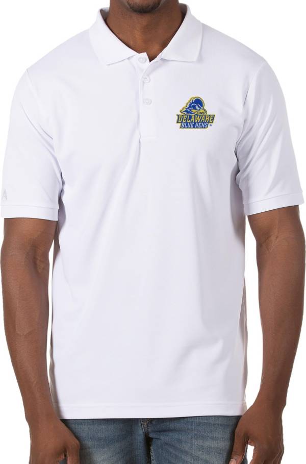 Antigua Men's Delaware Fightin' Blue Hens Legacy Pique White Polo
