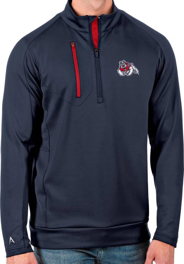 Antigua Men's Fresno State Bulldogs Blue Generation Half-Zip Pullover Shirt