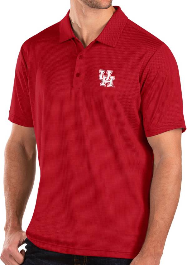 Antigua Men's Houston Cougars Red Balance Polo