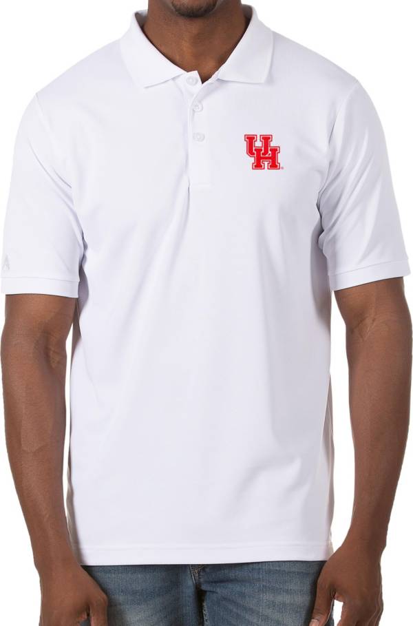 Antigua Men's Houston Cougars Legacy Pique White Polo