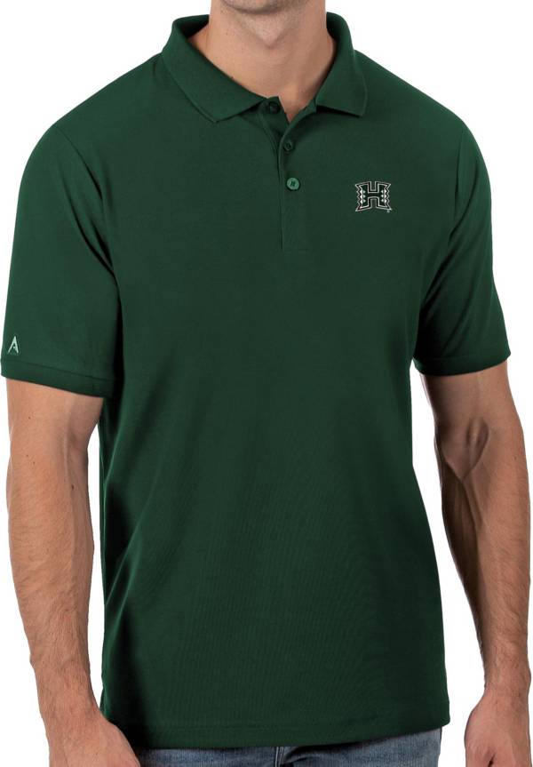 Antigua Men's Hawai'i Warriors Green Legacy Pique Polo