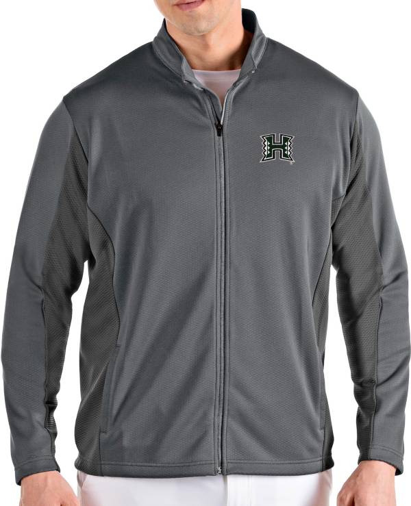 Antigua Men's Hawai'i Warriors Grey Passage Full-Zip Jacket