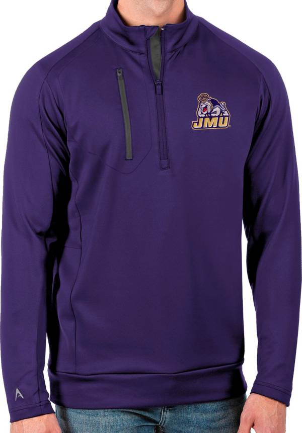 Antigua Men's James Madison Dukes Purple Generation Half-Zip Pullover Shirt