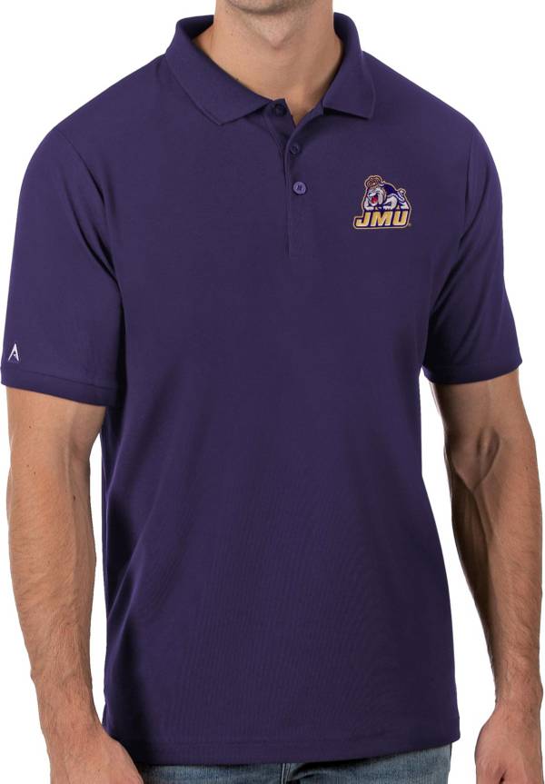 Antigua Men's James Madison Dukes Purple Legacy Pique Polo product image