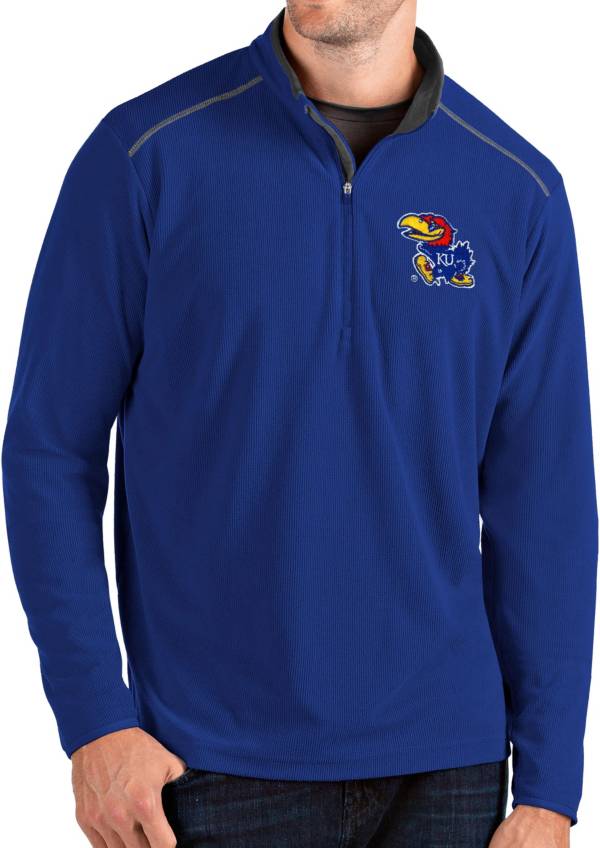 Antigua Men's Kansas Jayhawks Blue Glacier Quarter-Zip Shirt product image