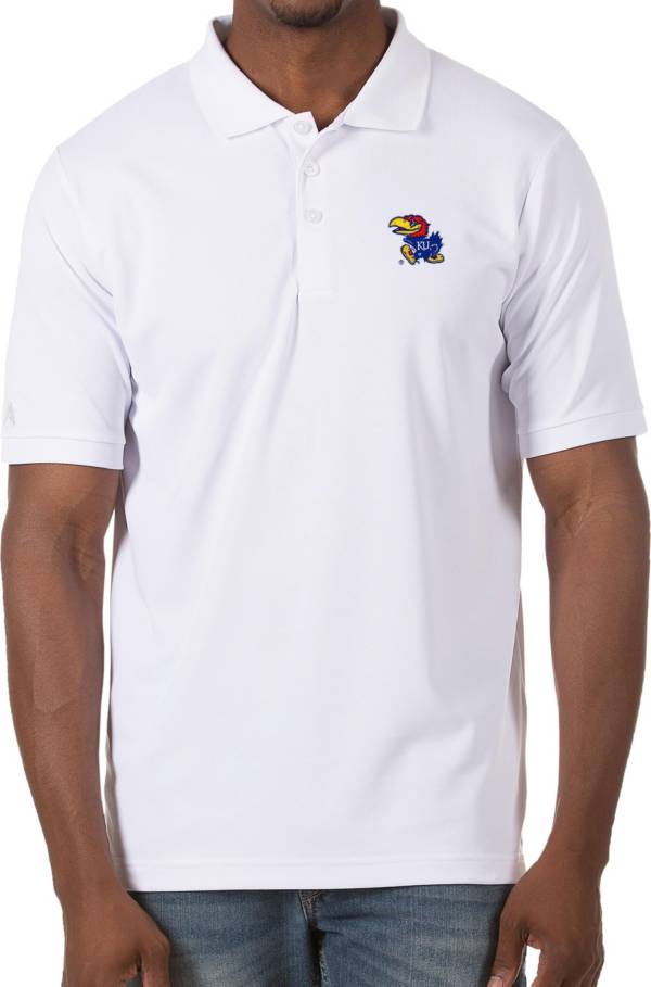 Antigua Men's Kansas Jayhawks Legacy Pique White Polo product image
