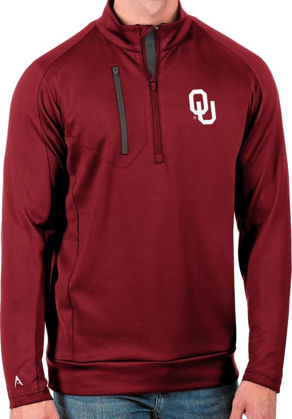 Antigua Men's Oklahoma Sooners Crimson Generation Half-Zip Pullover Shirt