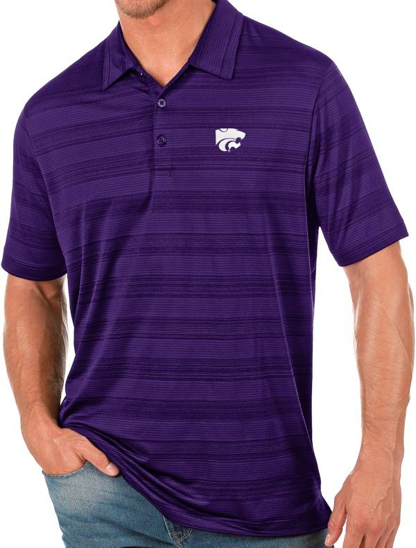 Antigua Men's Kansas State Wildcats Purple Compass Polo