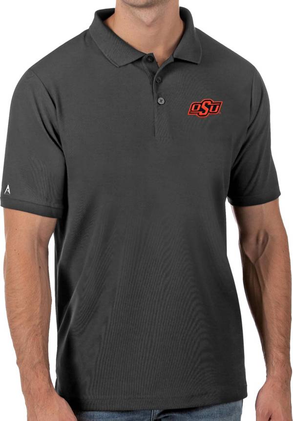 Antigua Men's Oklahoma State Cowboys Grey Legacy Pique Polo