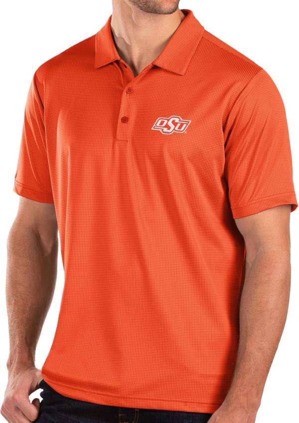 Antigua Men's Oklahoma State Cowboys Orange Balance Polo