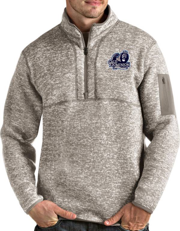 Antigua Men's Old Dominion Monarchs Oatmeal Fortune Pullover Black Jacket