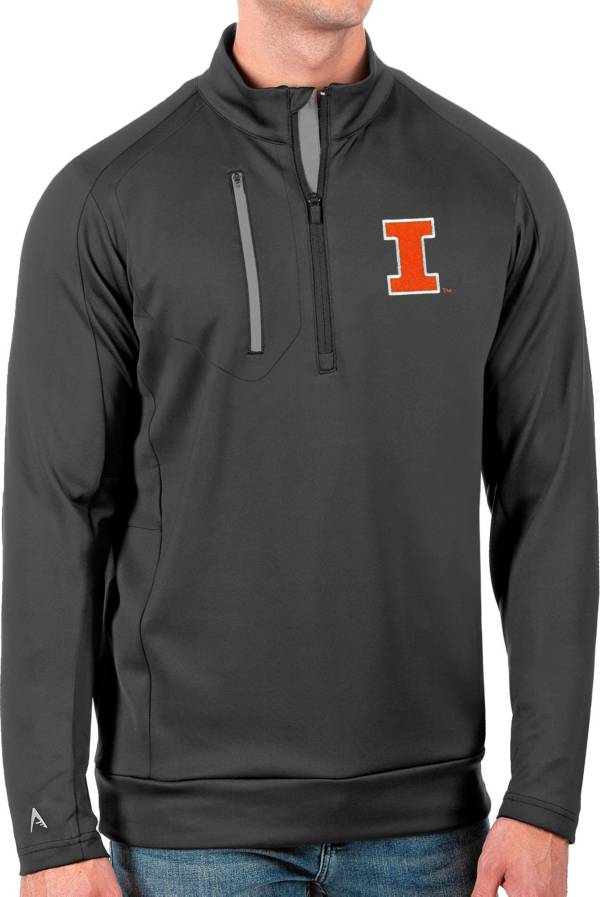 Antigua Men's Illinois Fighting Illini Grey Generation Half-Zip Pullover Shirt